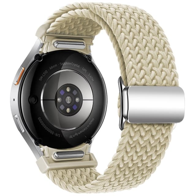 SKALO Flettet Tygarmbånd Samsung Watch 7 40mm/44mm - Beige