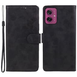 SKALO Motorola Moto G55 5G Premium Wallet Lompakkokotelo - Musta