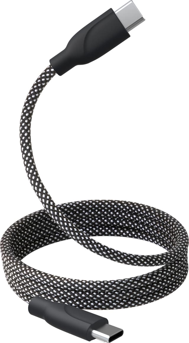 Sandstrøm 1m magnetisk USB C to C cable sort
