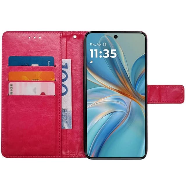 Lompakkokotelo 3-kortti Motorola Moto G75 5G - Vaaleanpunainen