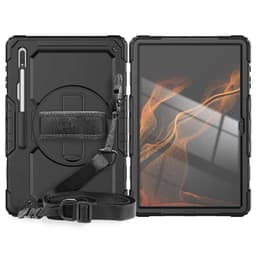 Hybrid cover med skulderrem Samsung Galaxy Tab S10 Plus - Sort