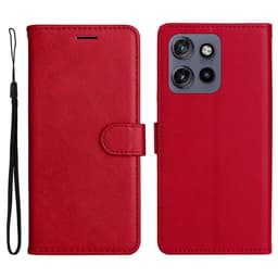 SKALO Motorola Edge 50 Neo 5G PU-Läder Plånboksfodral - Röd