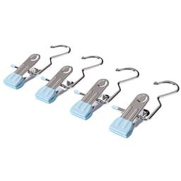 10 stykker rustfritt stål krokklemmer, kles tørkeklemmer Blå