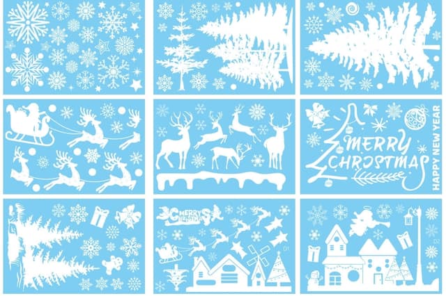 Julevindusklistremerker, statiske vindusklemmer til julepyntfest
