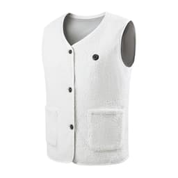 Opvarmet vest Teddy fleecevest med enkelt kontrol, 15 varmezoner Hvid XXL