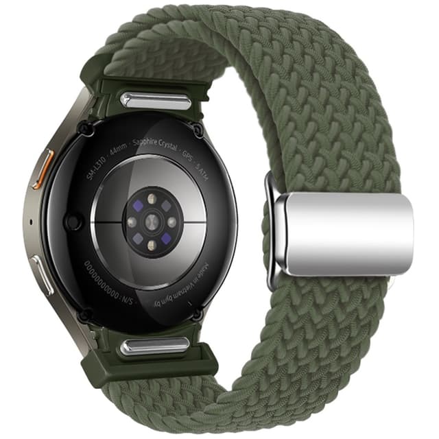 SKALO Punottu Tygaranneke Samsung Watch 7 40mm/44mm - Tummanvihreä