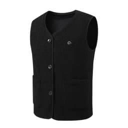 Lämmitetty liivi Teddy Fleece -liivi yhdellä säätimellä, 15 lämmitysaluetta Musta 4XL