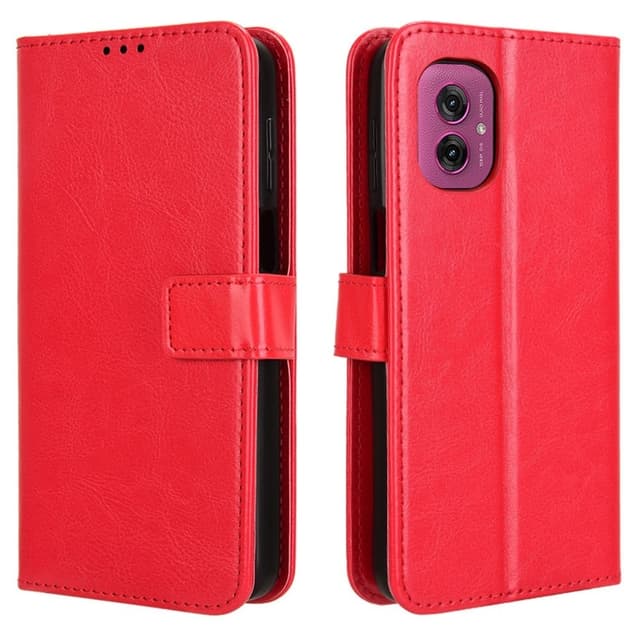 SKALO Motorola Moto G55 5G PU-nahkainen Lompakkokotelo - Punainen