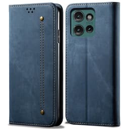 SKALO Motorola Edge 50 Neo 5G Jeans Plånboksfodral - Blå
