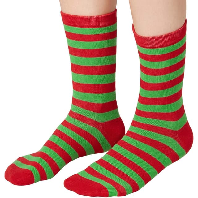 tectake Julsockor randiga grönt-rött