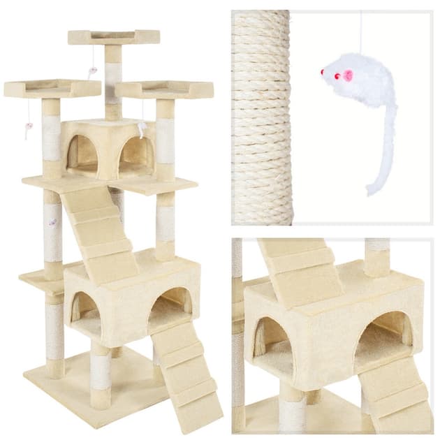 tectake Katt klösträd, klösmöbel Barney - beige