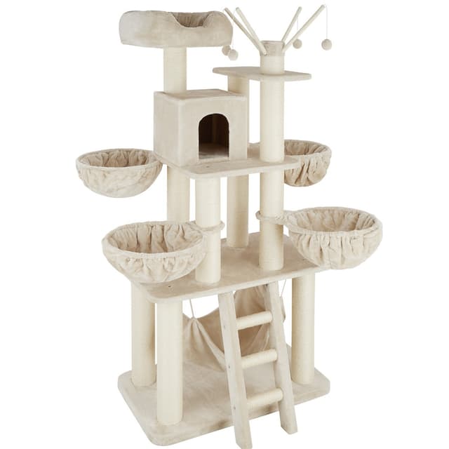 tectake Katt klösträd, klösmöbel Gismo - beige/vit