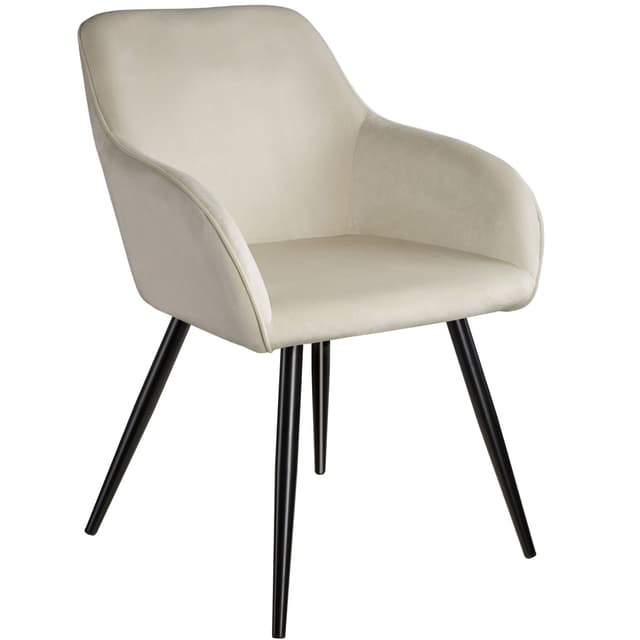 Stol Marilyn velour - creme/sort,pr. stk.
