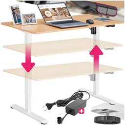 tectake Elektriskt höj- och sänkbart skrivbord Skadi - ek/vit