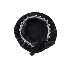 Justerbar sovehette i silke Sort