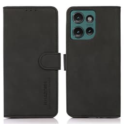 SKALO Motorola Edge 50 Neo 5G KHAZNEH Plånboksfodral i PU-Läder - Svart
