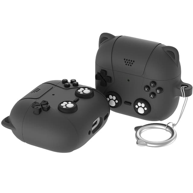 SKALO AirPods 4 Cute Cat Controller Cover - Sort