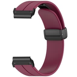 SKALO Silikonarmband metallspänne Garmin Fenix 8 47mm - Vinröd