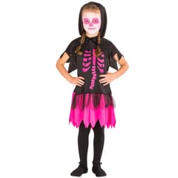Skeletkostume med skørt og hætte - 152 (12-14y)