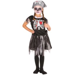 Piratkostume med skeletdetaljer - 140 (10-12y)