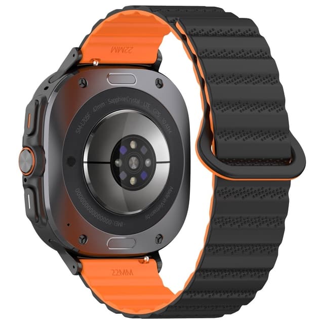 SKALO TPU-magneettiranneke Samsung Watch Ultra 47mm - Musta-Oranssi