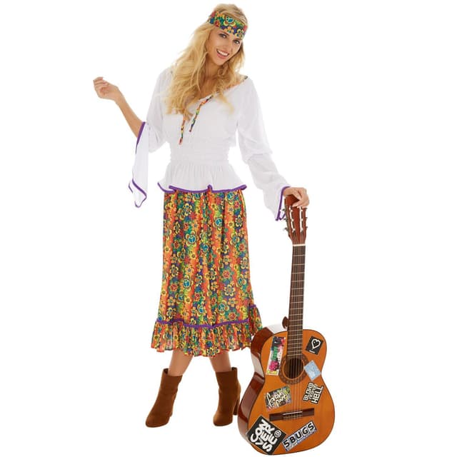 tectake Maskeraddräkt Dam Hippie Kärlek