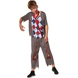 Halloween skoledreng børnekostume - 128 (7-8y)