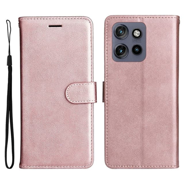 SKALO Motorola Edge 50 Neo 5G PU-Läder Plånboksfodral - Roséguld