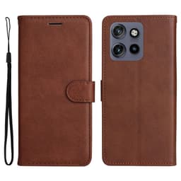 SKALO Motorola Edge 50 Neo 5G PU-Läder Plånboksfodral - Brun