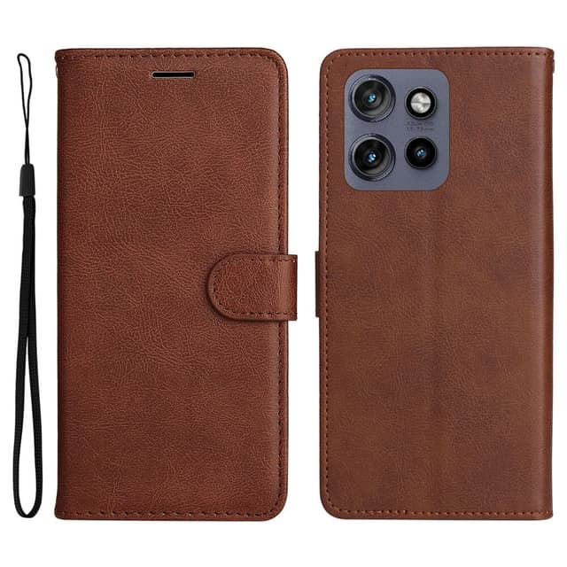 SKALO Motorola Edge 50 Neo 5G PU-Läder Plånboksfodral - Brun