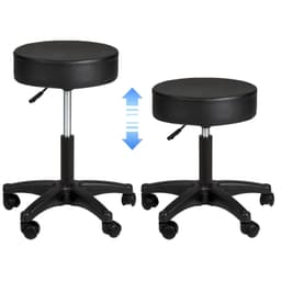 tectake Pall med hjul, arbetspall, rullpall 48 x 48 x 63 cm Svart