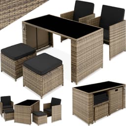 Polyrattan havemøbelsæt Palermo - natur