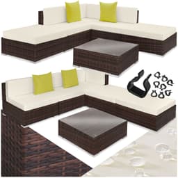 Polyrattan loungesæt Paris - brunmeleret