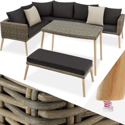 tectake Loungeset med aluminiumram Pula - natur