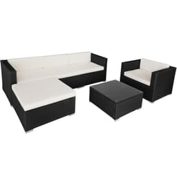 tectake Loungeset Milano i konstrotting - svart