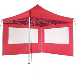 tectake Easy up pavillon Olivia 3x3 m med 4 sidestykker 300 x 300 x 280 cm Rød