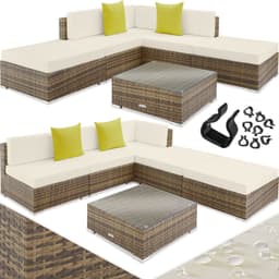 tectake Loungeset i konstrotting Paris - natur