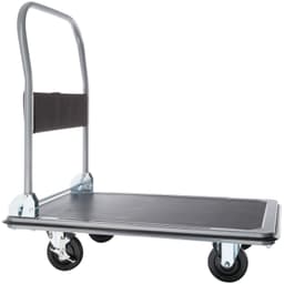 tectake Plattformsvagn med bromsar - svart, 300 kg