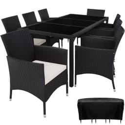Polyrattan havemøbelsæt - sort