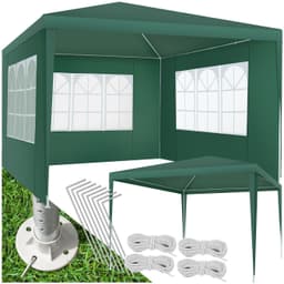 tectake Paviljong Baraban 3x3m med 3 sidopaneler - grön