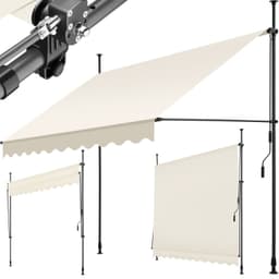 Markiisi käsikammalla, korkeussäädettävä - 250 x 180 cm, beige