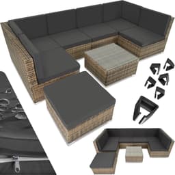 tectake Loungeset Venedig, Loungegrupp i konstrotting - natur
