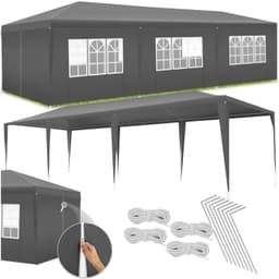 tectake Paviljong Elasa 9x3m med 8 sidopaneler - grå