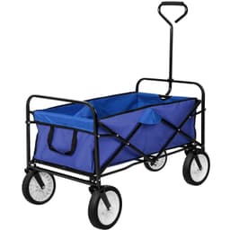 tectake Foldbar trækvogn, bæreevne 80 kg 95 x 53.5 x 117 cm Blå