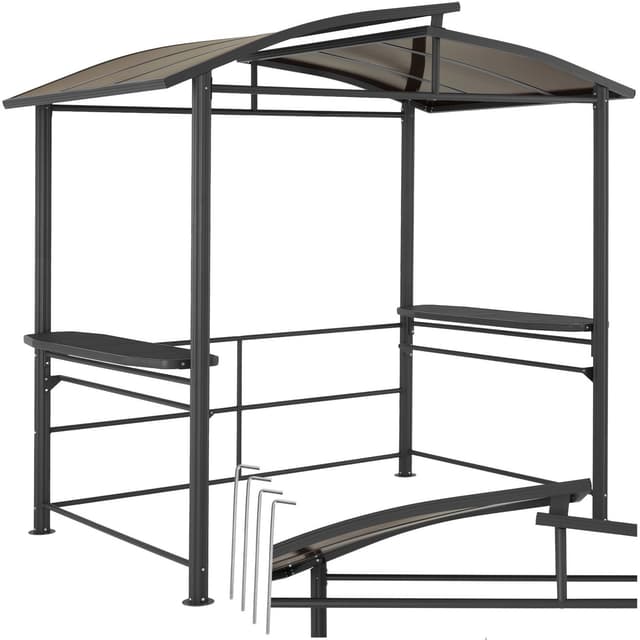 tectake Grillpaviljong Asado 2,4x1,5x2,34m - grå