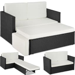 Hagemøbel sofa poly rotting Korfu - svart