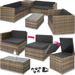 tectake Loungeset Pisa i konstrotting - natur