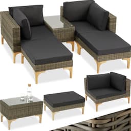 tectake Loungeset Bellaria med aluminiumstomme - natur