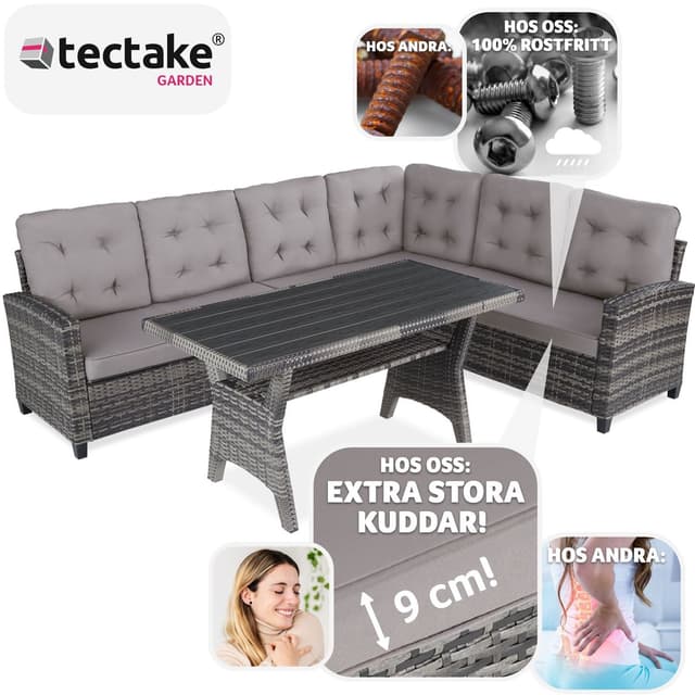 tectake Loungeset i rottning Catania - grå