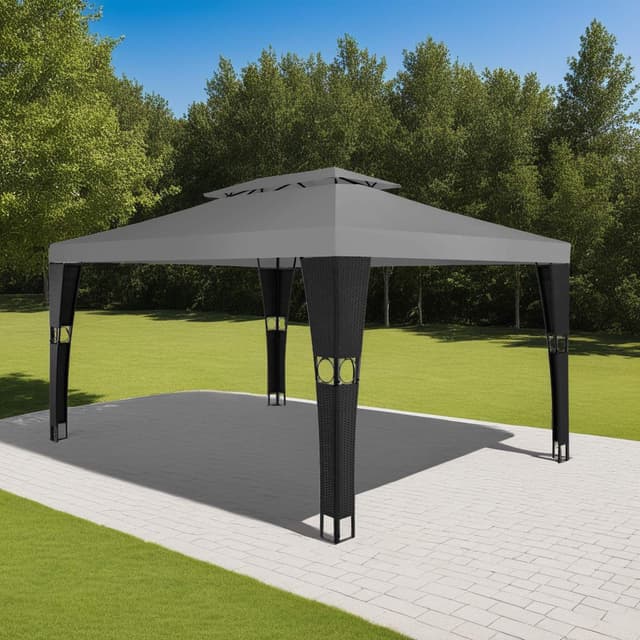 tectake Paviljong i konstrotting Mona 3x4m - svart/antracit